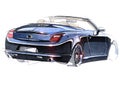 Illustration of a business class car cabriolet. Exclusive drawing with the elaboration of the details of the machine is