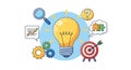 Business Idea Concept Light Bulb, Target, Gears, Puzzle, Graph Royalty Free Stock Photo