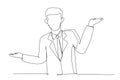 Illustration of business man doing a balance.