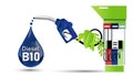 Illustration business New biodiesel B10,diesel base oil of the country Help Thailand farmers Care for the environment with Pickup