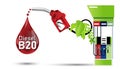 Illustration business New biodiesel B20,diesel base oil of the country Help Thailand farmers Care for the environment with Pickup