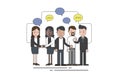 Illustration of business people talking together