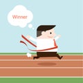 Illustration of Businessman at the finishing line