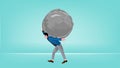 Illustration of a businessman lifting a large stone suitable for describing responsibility, burden, very big problem, too much Royalty Free Stock Photo