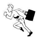 Illustration of Businessman running-Vector Hand drawn Royalty Free Stock Photo