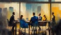 illustration of businessman team meeting in office Royalty Free Stock Photo