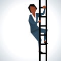 Illustration Of Businesswoman Climbing Ladder