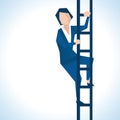 Illustration Of Businesswoman Climbing Ladder