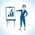 Illustration Of Businesswoman Giving Presentation Royalty Free Stock Photo