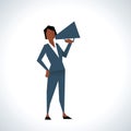 Illustration Of Businesswoman Speaking Through Megaphone