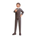 3d Render bussinesman showing thumbs up Royalty Free Stock Photo