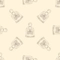 Illustration butterfly under the dome. Seamless pattern. Royalty Free Stock Photo