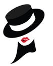 Illustration of a cabaret girl with red hat Royalty Free Stock Photo