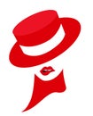 Illustration of a cabaret girl with red hat Royalty Free Stock Photo