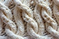 Cable knit background with intricate patterns in cream beige, perfect for text and design, seamless pattern, knitted texture, Royalty Free Stock Photo