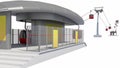Illustration of Cableway Station Royalty Free Stock Photo