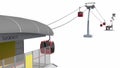 Illustration of Cableway Station Royalty Free Stock Photo
