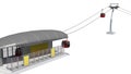 Illustration of Cableway Station Royalty Free Stock Photo