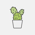 Illustration of cactus plant isolate on light grey background Royalty Free Stock Photo