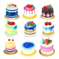 illustration of a cake with a cake, watercolor style, AI Generated Royalty Free Stock Photo