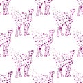 Illustration. Camel with stars. Sketch seamless pattern.
