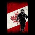 Illustration canadian firefighter to help people