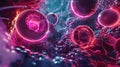illustration of cancer cell division. Royalty Free Stock Photo