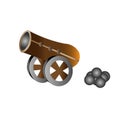 illustration of a cannon complete with bullet balls Royalty Free Stock Photo