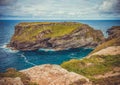 Landscape in Tintagel, Cornwall, England. Royalty Free Stock Photo