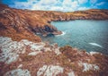 Landscape in Tintagel, Cornwall, England. Royalty Free Stock Photo