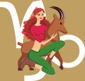 Illustration Capricorn girl Royalty Free Stock Photo