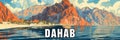 Dahab Coastal Landscape with Mountain Backdrop - Ideal for Travel and Adventure Themes