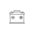 Illustration of car battery line icon on white background. Vector