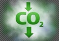 Illustration of carbon dioxide absorption and reduction Royalty Free Stock Photo