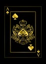The spades ace gold Royalty Free Stock Photo
