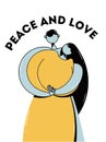 illustration cards on the theme of peace and love