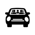 Illustration of carpooling icon on white background Royalty Free Stock Photo