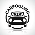 Carpooling icon on white background Royalty Free Stock Photo