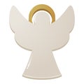 Illustration of cartoon angel ornament, isolated on white background Royalty Free Stock Photo
