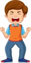 Cartoon angry boy screaming expression Royalty Free Stock Photo