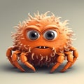 illustration of a cartoon, angry crab, on a white background. Logo Royalty Free Stock Photo