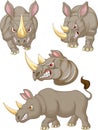 Cartoon angry rhino collection set