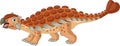 Cartoon ankylosaurus on white background