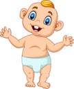 Cartoon baby boy learning to walk Royalty Free Stock Photo