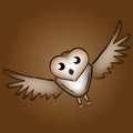 Illustration of cartoon barn owl