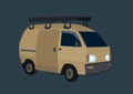 illustration of cartoon beige truck on