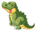 Cartoon a big alligator with tongue hanging out