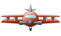 Cartoon biplane flying isolated on white background Royalty Free Stock Photo