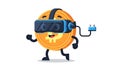 Bitcoin VR Metaverse Crypto Coin with Virtual Reality Headset Royalty Free Stock Photo