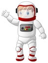 Cartoon boy wearing astronaut costume